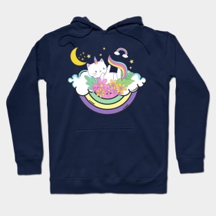 Caticorn on Rainbow Bed Chilling Hoodie